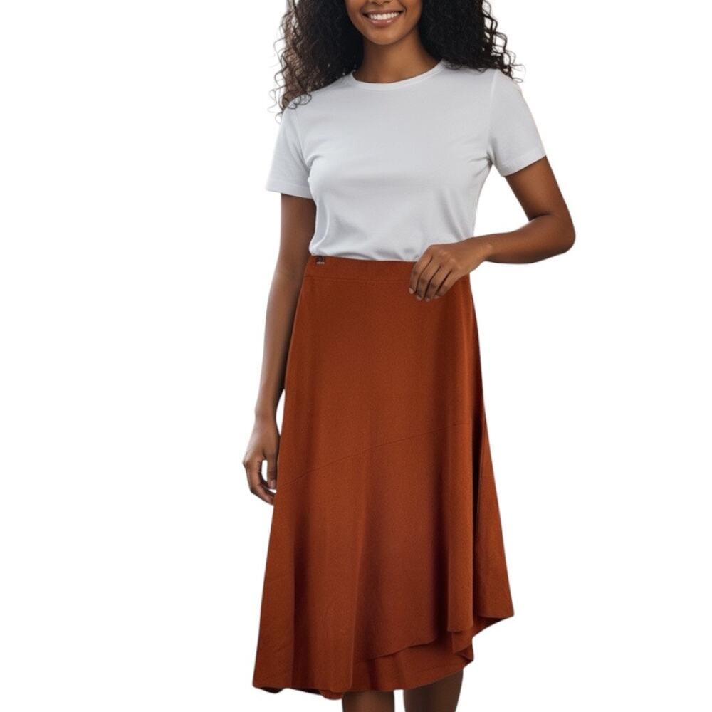 House of Harlow 1960 asymmetrical rust sweater skirt